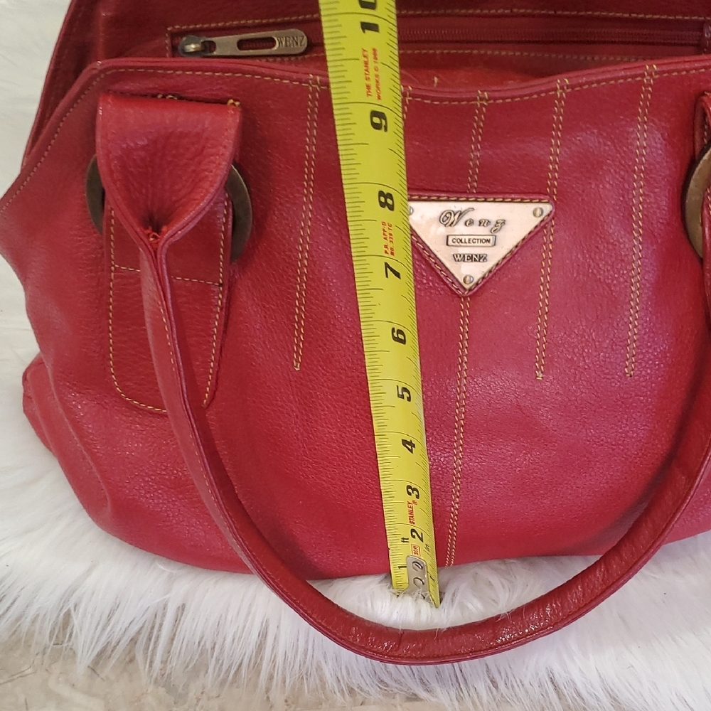 Wenz Luxurious Red Leather Shoulder Bag - Picture 9 of 14
